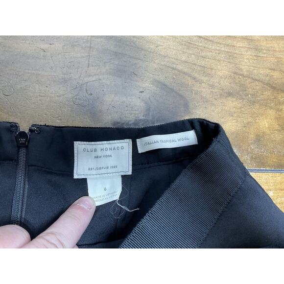 Club Monaco Women's Knee Length Pencil Skirt Wool Blend Black Size 6 - Picture 3 of 10